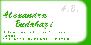 alexandra budahazi business card